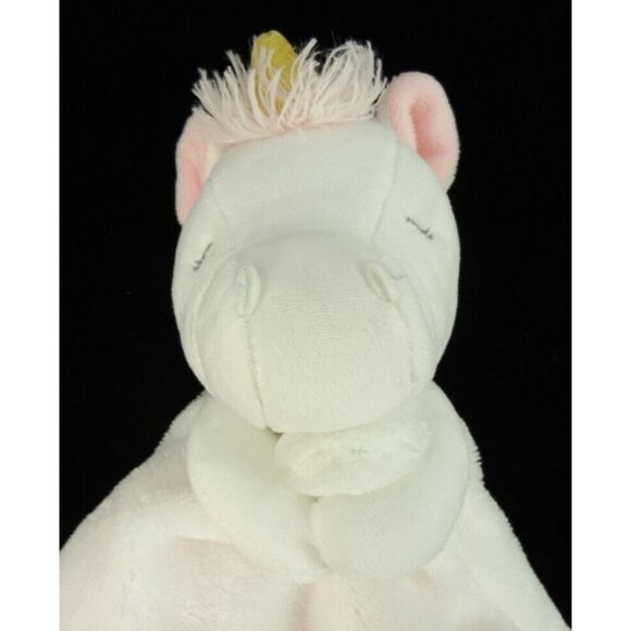 Carters Pink Unicorn Lovey Silky Fabric Baby Security Blanket Plush Toy - Picture 8 of 9